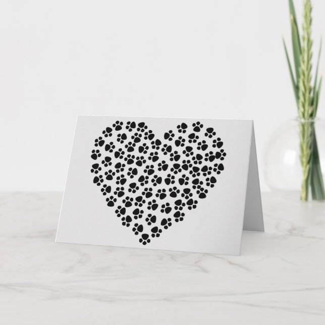 Tarjeta de felicitación con silueta de corazón y h (Anverso)