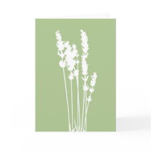 Tarjeta de felicitación con silueta floral verde y