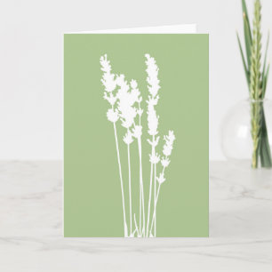 Tarjeta de felicitación con silueta floral verde y