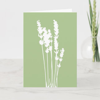 Tarjeta de felicitación con silueta floral verde y
