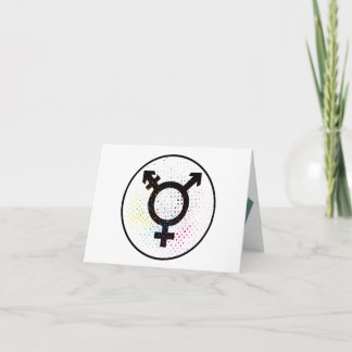 Tarjeta de felicitación con símbolo de transexuali