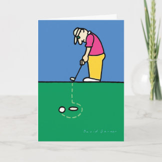 Tarjeta de felicitación con tema de golf