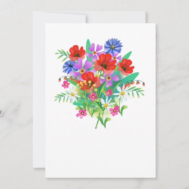 tarjeta de felicitación con un ramo de flores (Anverso)