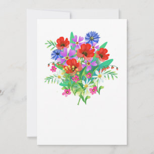 tarjeta de felicitación con un ramo de flores