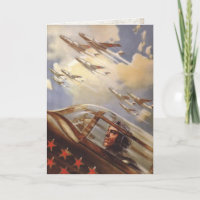 Tarjeta de felicitación con vieja propaganda de la