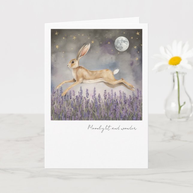 Tarjeta de felicitación Conejo de Luna y Maravilla (Planta pequeña)