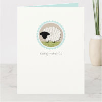 Tarjeta de felicitación "Congr-a-ts" de cordero pe