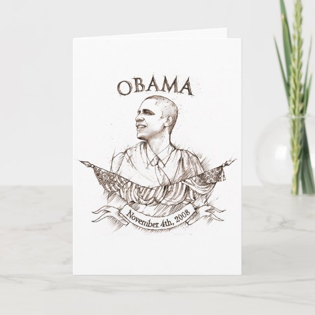 Tarjeta de felicitación conmemorativa de Obama (Anverso)