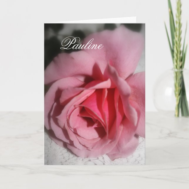 Tarjeta de felicitación conocida color de rosa (Anverso)