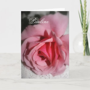 Tarjeta de felicitación conocida color de rosa