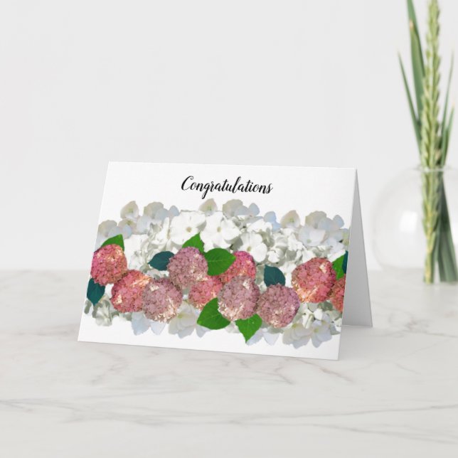 Tarjeta de felicitación Coral Salmon y White Flowe (Anverso)