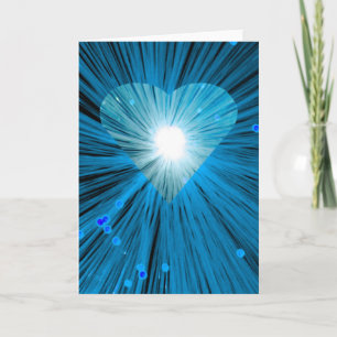 Tarjeta de felicitación Corazón Azul vertical