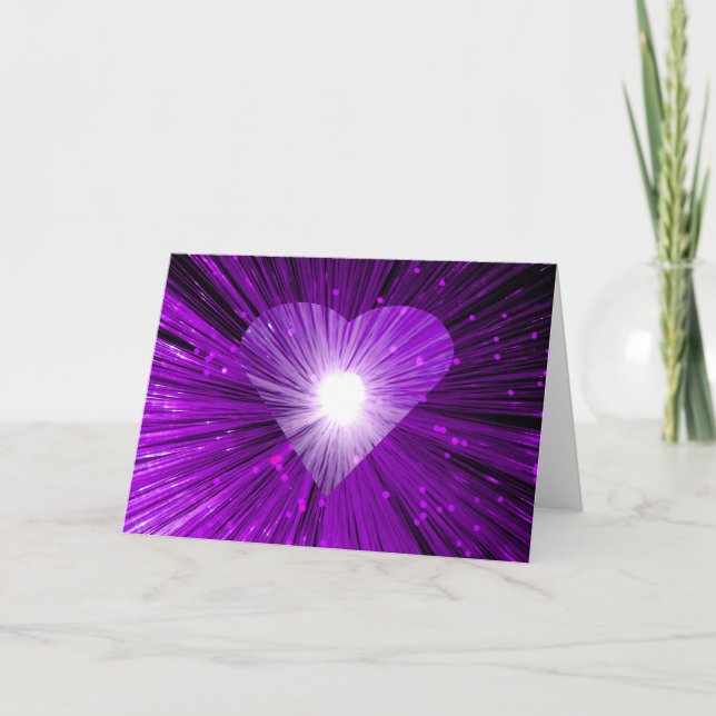 Tarjeta de felicitación Corazón Morado (Anverso)