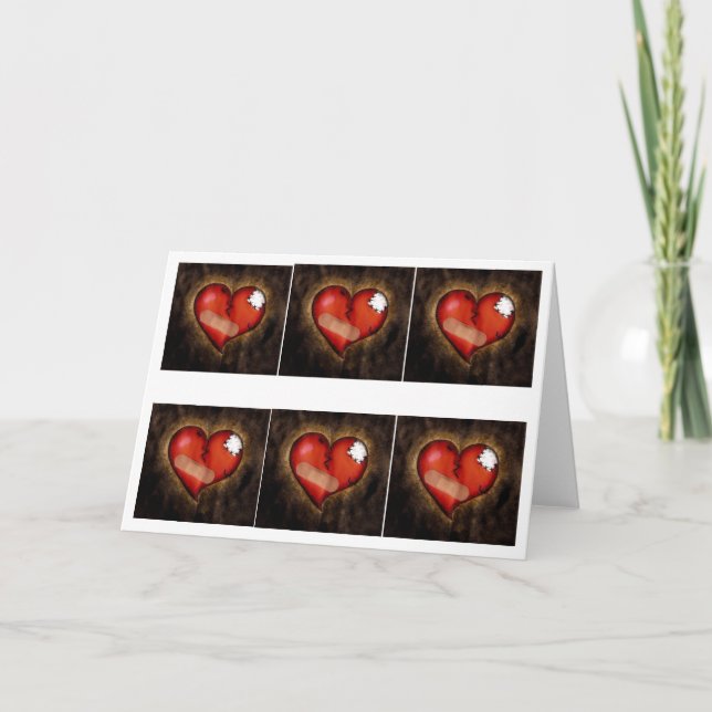 tarjeta de felicitación Corazón Roto/ Corazón en C (Anverso)