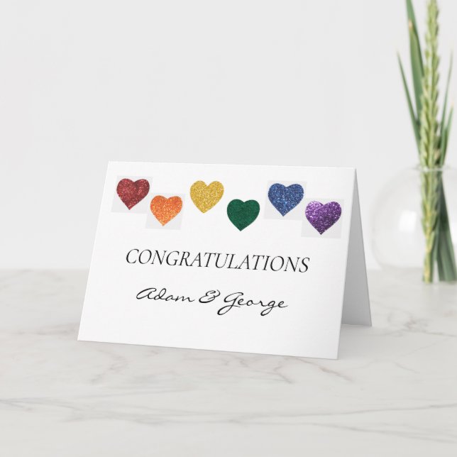 Tarjeta de felicitación - Corazones del Orgullo Ir (Anverso)