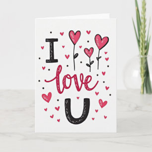 Tarjeta de Felicitación Corazones Te Amo