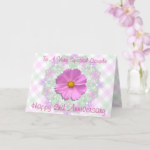 Tarjeta de felicitación - Cosmos de color rosa de