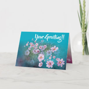 tarjeta de felicitación cosmos de flor silvestre