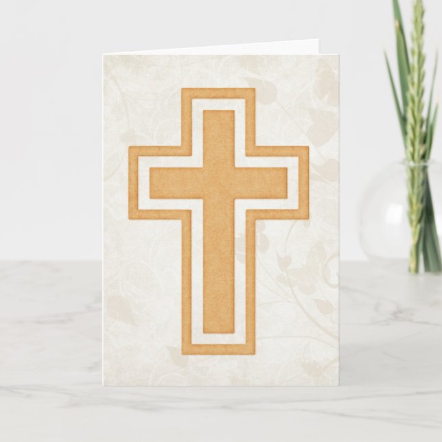 Tarjeta de felicitación cristiana de naranja Cross (Anverso)