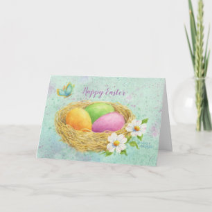 Tarjeta de felicitación cristiana por huevos de Pa