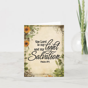 Tarjeta de felicitación cristiana Salmo 27:1