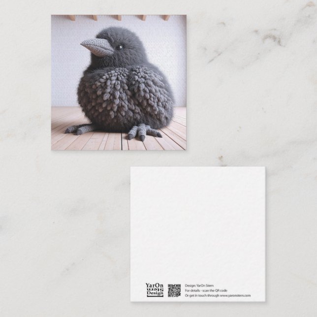 Tarjeta de felicitación Crochet Crow (Anverso / Reverso)