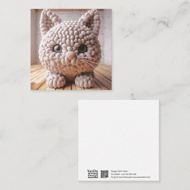 Tarjeta de felicitación Crochet Kitty (Anverso / Reverso)