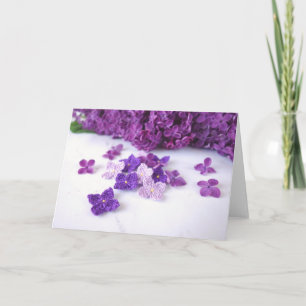 Tarjeta de felicitación Crochet Lilac