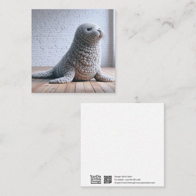 Tarjeta de felicitación Crochet Seal (Anverso / Reverso)