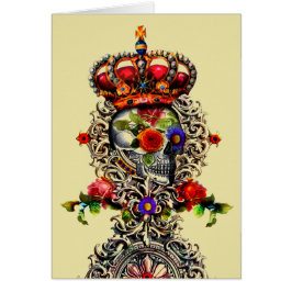 Tarjeta de felicitación Crowne Floral Skull