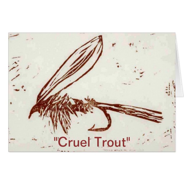 Tarjeta de felicitación "Cruel Trout" (Anverso (Horizontal))