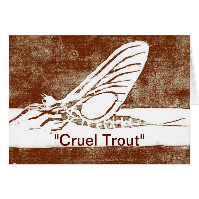 Tarjeta de felicitación "Cruel Trout" (Anverso (Horizontal))