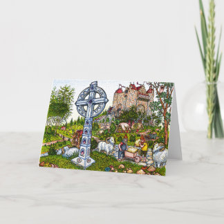 Tarjeta de felicitación cruzada del castillo