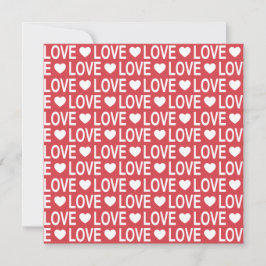 Tarjeta de Felicitación Cuadrada de Patrón de Amor