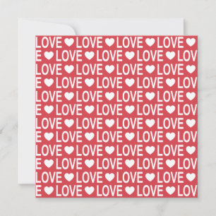 Tarjeta de Felicitación Cuadrada de Patrón de Amor
