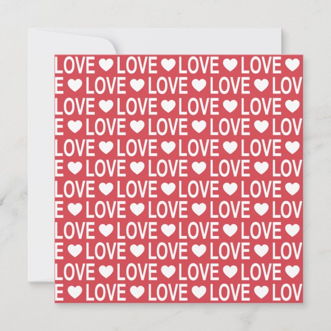 Tarjeta de Felicitación Cuadrada de Patrón de Amor (Anverso)