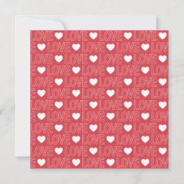 Tarjeta de Felicitación Cuadrada Patrón de Amor - 