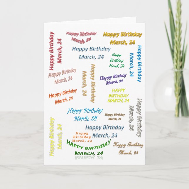 Tarjeta de Felicitación Cumpleaños 24 de Marzo (Anverso)