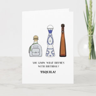 Tarjeta de felicitación Cumpleaños y Tequila
