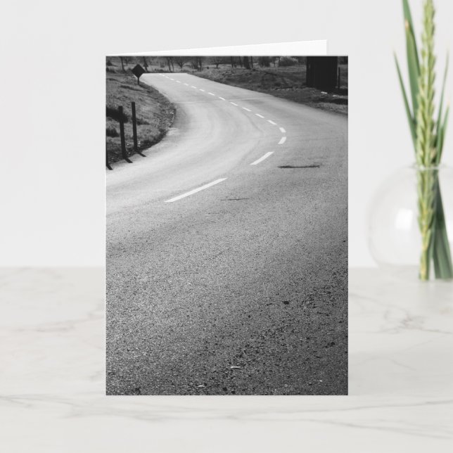 Tarjeta de felicitación Curvy Road, tarjeta de not (Anverso)