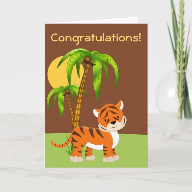 Tarjeta de felicitación Cute Baby Tiger (Anverso)