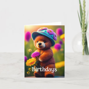Tarjeta de felicitación Cute Birthday Bear