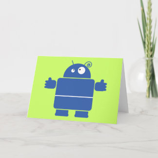 Tarjeta de felicitación Cute Blue Robot
