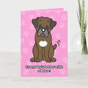 Tarjeta de felicitación Cute Cartoon Dog Boxer