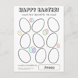 Tarjeta de felicitación Cute Easter Eging Coloring