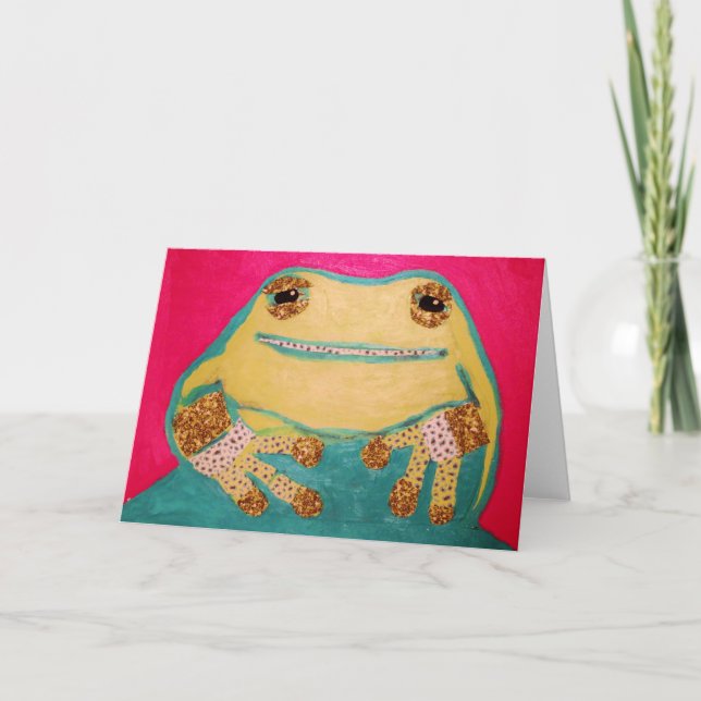 Tarjeta de felicitación Cute Frog (Anverso)