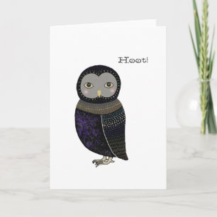 Tarjeta de felicitación Cute Funny Owl Hoot