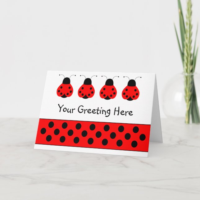 Tarjeta de felicitación Cute Ladybug (Anverso)