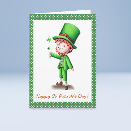 Tarjeta de felicitación Cute Leprechaun St. Patric