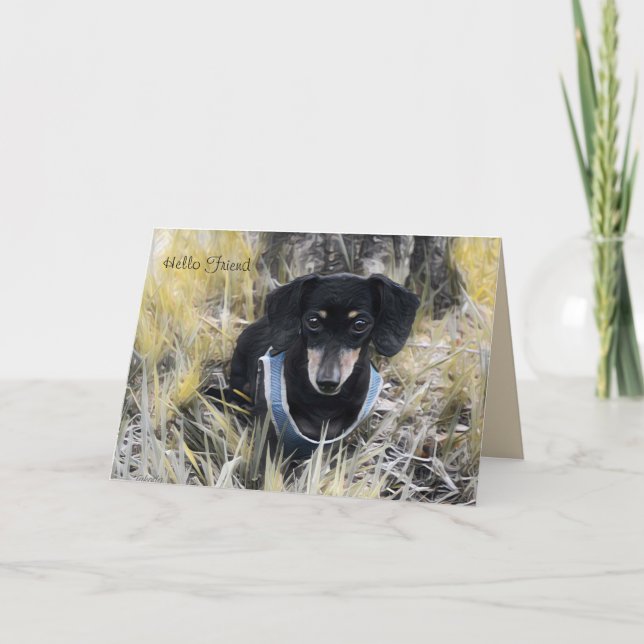 Tarjeta de felicitación Dachshund (Anverso)